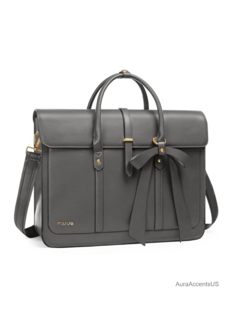 MOSISO PU Leather Laptop Shoulder Bag for 15-15.6 inch Laptop